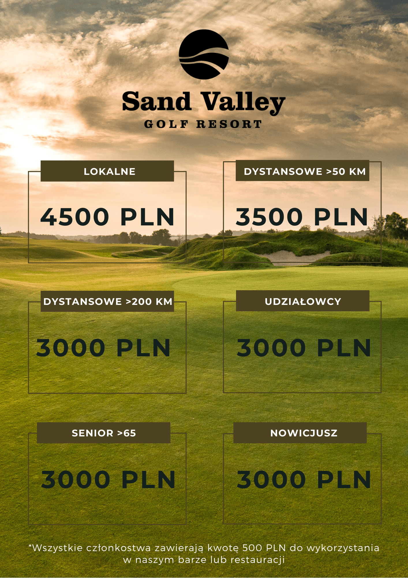 Członkostwa Sand Valley 2020